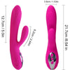 Vibrador y estimulador flexible efecto calor fucsia