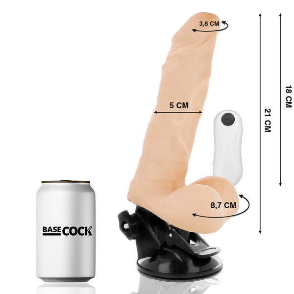Vibrador realístico articulable control remoto negro 21 cm o 5 cm