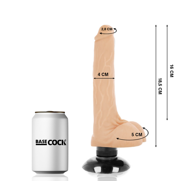 Vibrador realístico 2 1 negro 18.5 cm o 4 cm