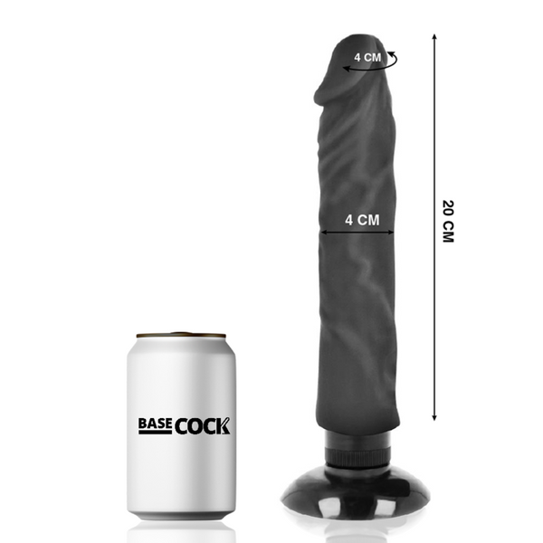 Vibrador realístico 2 1 natural negro 20 cm o 4 cm