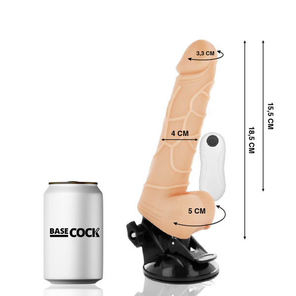 Vibrador realístico control remoto negro 18.5 cm o 4cm