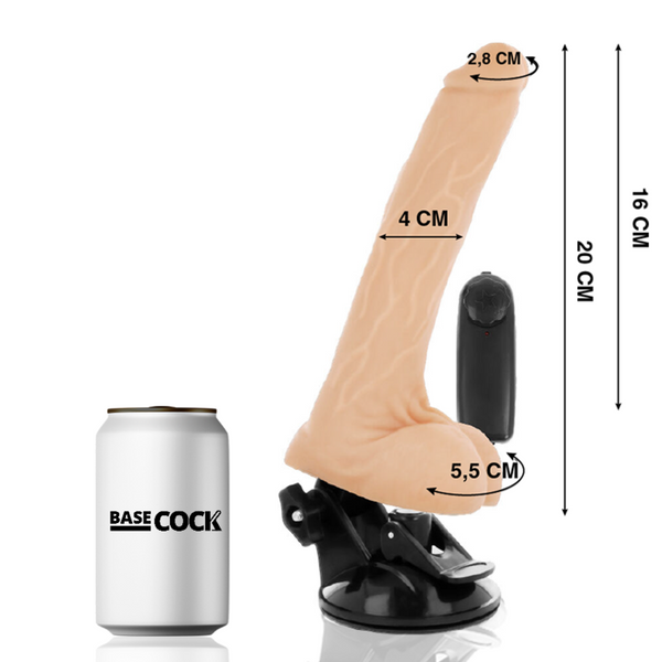 Vibrador realístico control remoto negro con testículos 20 cm o 4 cm