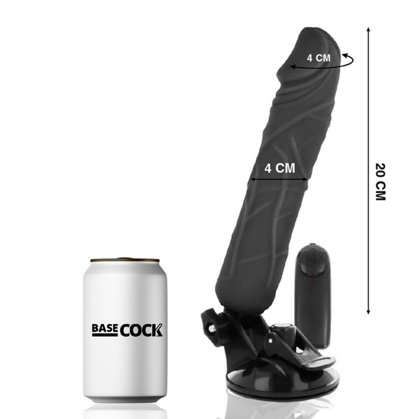 Vibrador realístico control remoto negro 20 cm o 4 cm