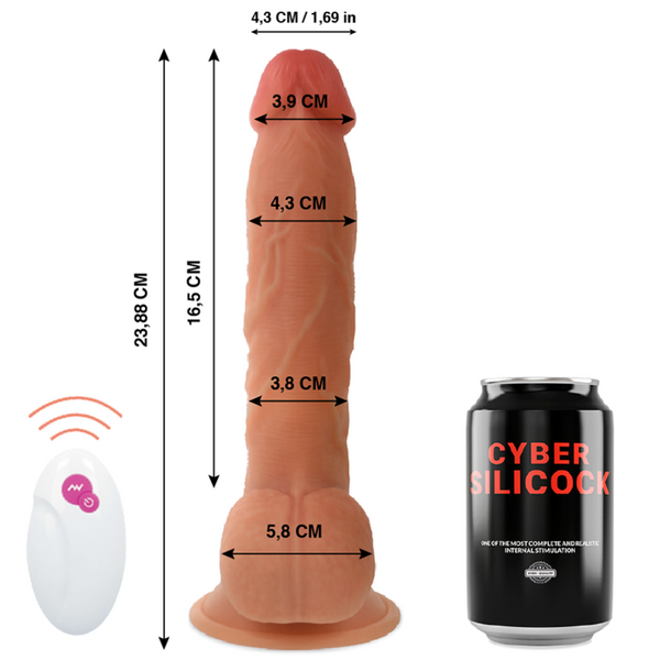 Cyber realístico control remoto mr john 23.88 cm o 4.3 cm
