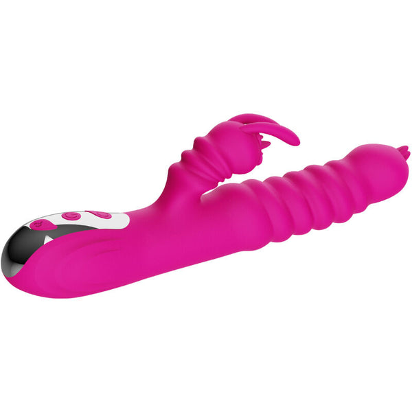 Vibrador multifunción rabbit doble lengua efecto calor fucsia
