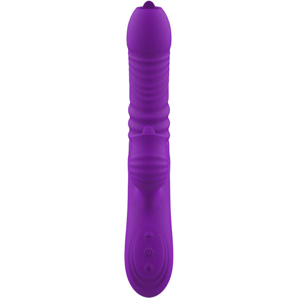 Vibrador rabbit Fully para Punto G con lengua y calor violeta