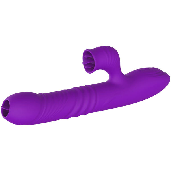 Vibrador rabbit Fully para Punto G con lengua y calor violeta