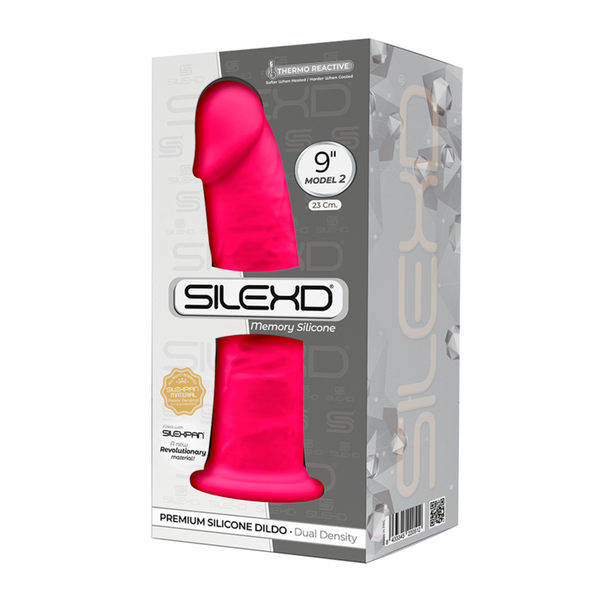 Silexd modelo 2 pene realístico silicona premium silexpan fucsia 23 cm