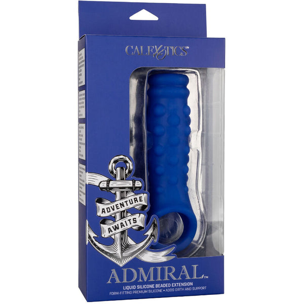 Calexotics admiral beaded funda pene silicona líquida azul