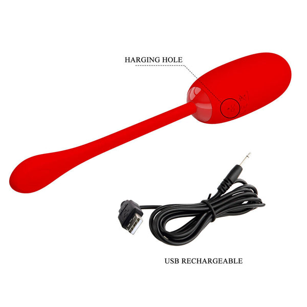 Julius huevo vibrador impermeble y recargable rojo