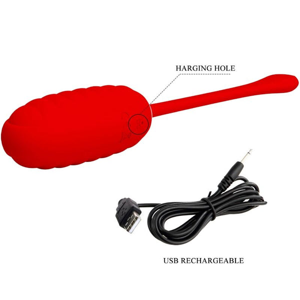 Kirk huevo vibrador recargable rojo