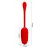 Huevo vibrador con textura marina recargable rojo