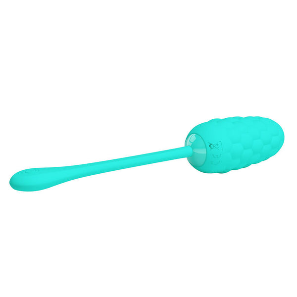 Huevo vibrador con textura marina recargable verde agua