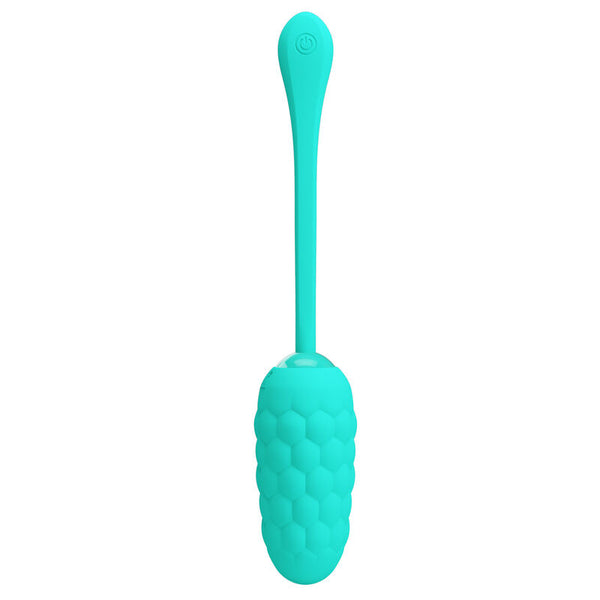 Huevo vibrador con textura marina recargable verde agua