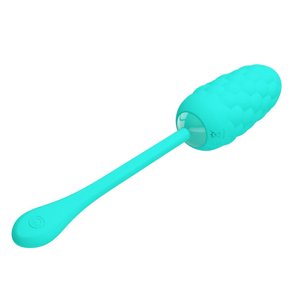 Huevo vibrador con textura marina recargable verde agua