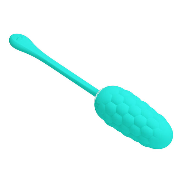 Huevo vibrador con textura marina recargable verde agua