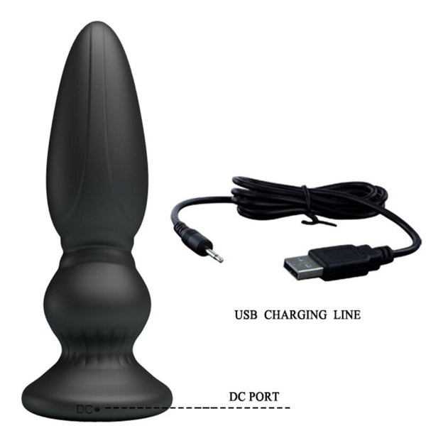 Vibrador potente control remoto anal plug negro