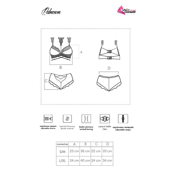 Livco palmenom LC 90614 sujetador con braga negro