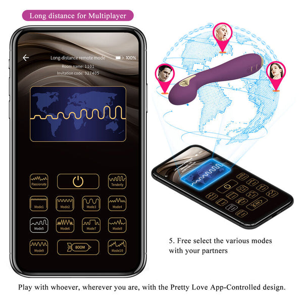 Hector vibrador electroshock por control por app lila