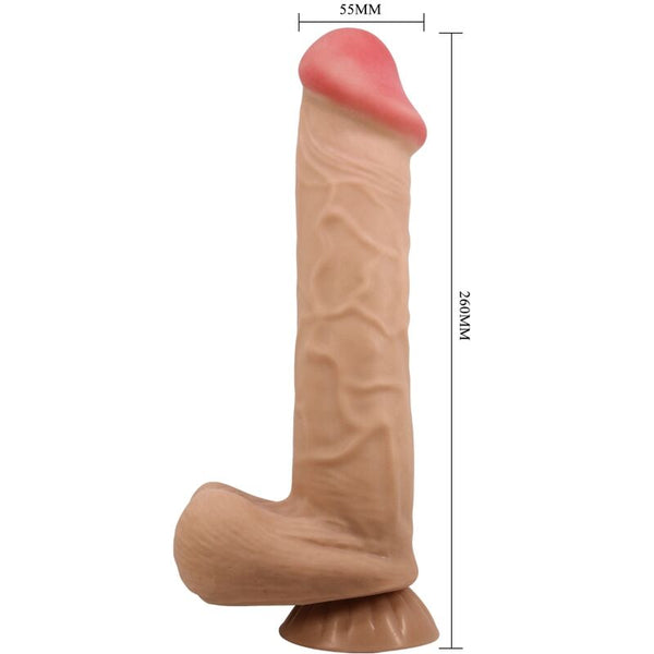 Pretty sliding skin series dildo realístico con ventosa piel deslizante 26 cm