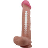 Pretty sliding skin series dildo realístico con ventosa piel deslizante moreno 26 cm