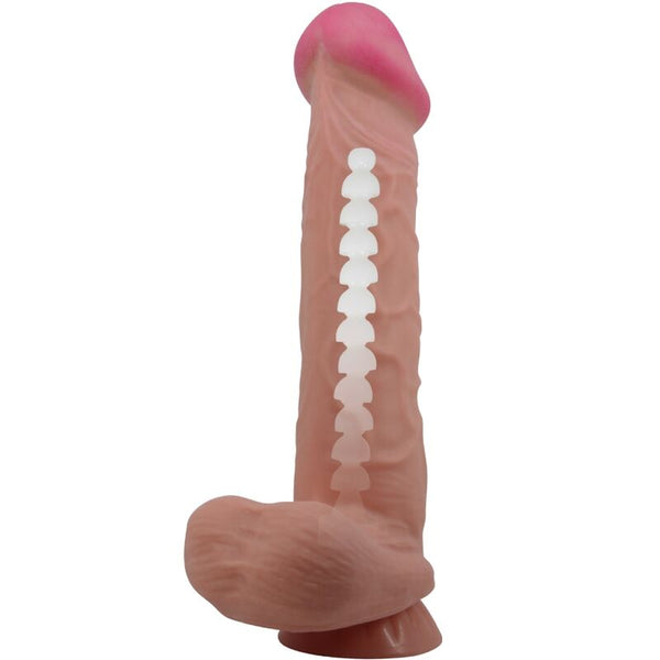 Pretty sliding skin series dildo realístico con ventosa piel deslizante moreno 26 cm