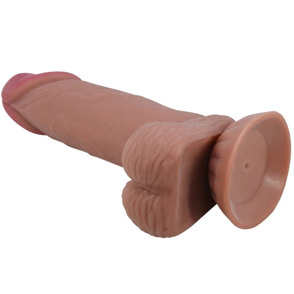 Pretty sliding skin series dildo realístico con ventosa piel deslizante moreno 19.4 cm