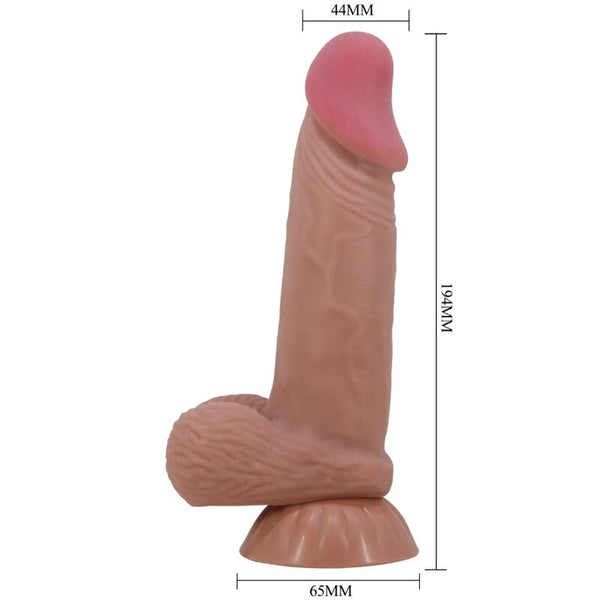 Pretty sliding skin series dildo realístico con ventosa piel deslizante moreno 19.4 cm