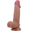 Pretty sliding skin series dildo realístico con ventosa piel deslizante moreno 19.4 cm