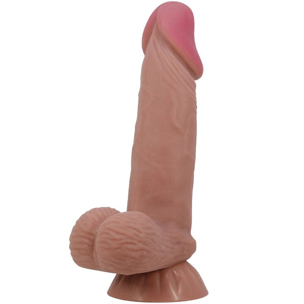 Pretty sliding skin series dildo realístico con ventosa piel deslizante moreno 19.4 cm