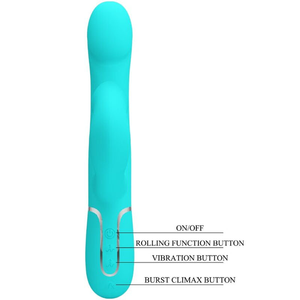 Vibrador rabbit perlas verde agua