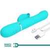 Vibrador rabbit perlas verde agua