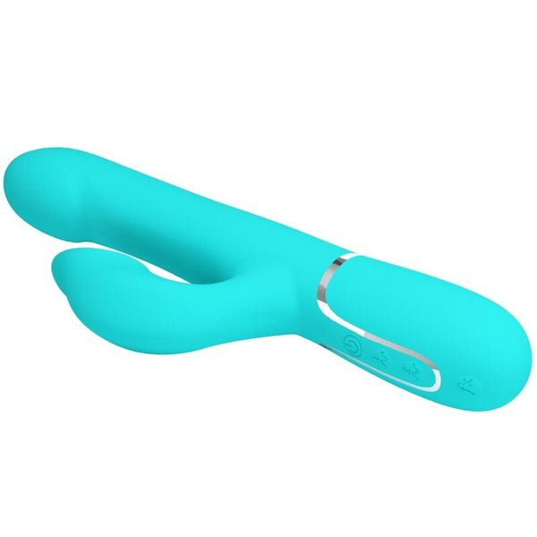 Vibrador rabbit perlas verde agua