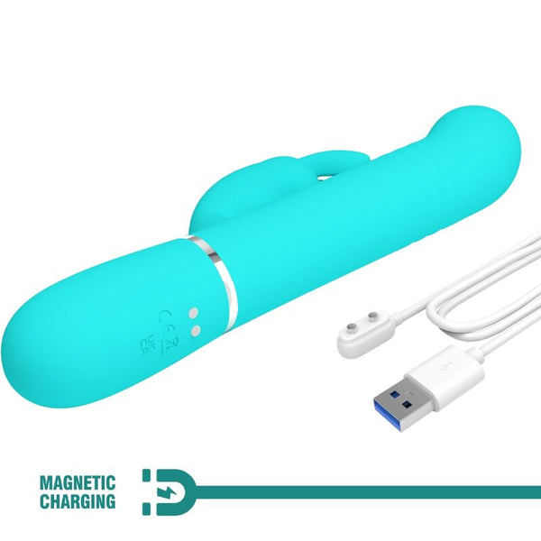 Vibrador coale rabbit perlas verde agua
