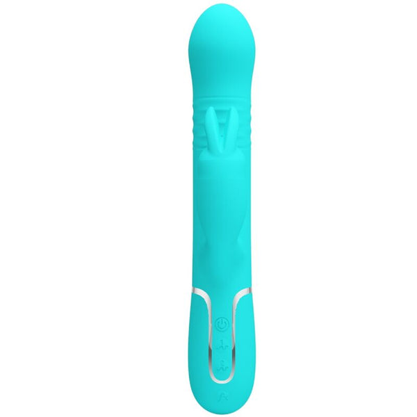 Vibrador coale rabbit perlas verde agua