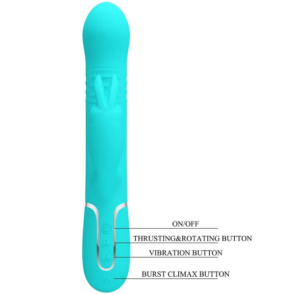 Vibrador coale rabbit perlas verde agua