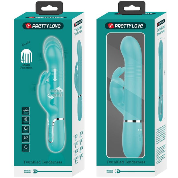 Vibrador coale rabbit perlas verde agua