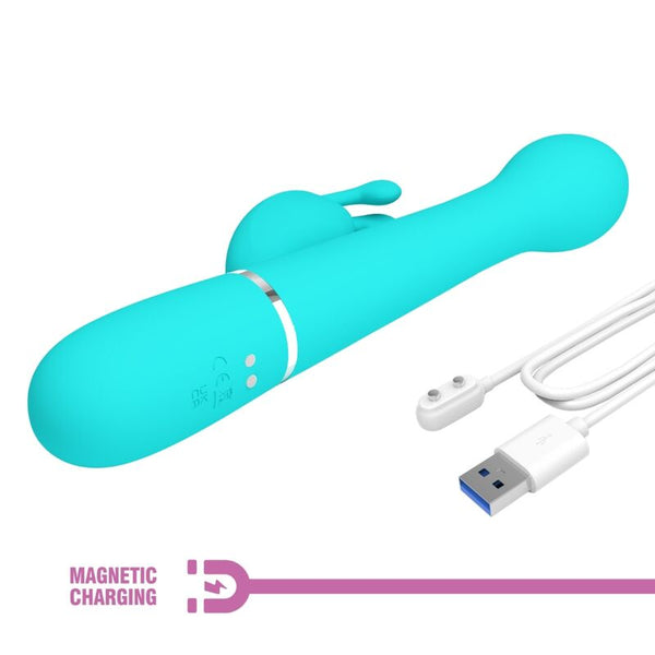 Dejon vibrador rabbit 3 en 1 multifunción verde agua