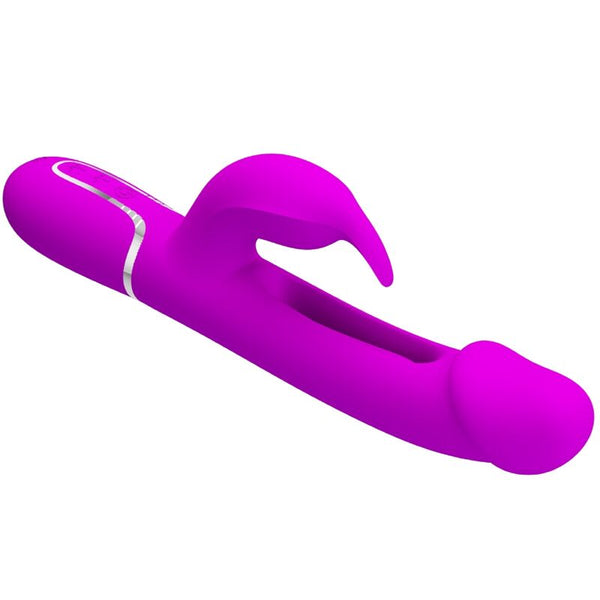 Kampas vibrador rabbit 3 en 1 multifunción con lengua fucsia