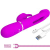 Kampas vibrador rabbit 3 en 1 multifunción con lengua fucsia