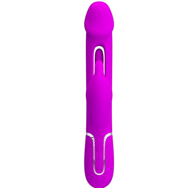 Kampas vibrador rabbit 3 en 1 multifunción con lengua fucsia