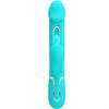 Kampas vibrador rabbit 3 en 1 multifunción con lengua verde agua