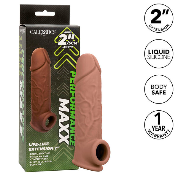Calexotics performance maxx extensión realista 7 piel moreno