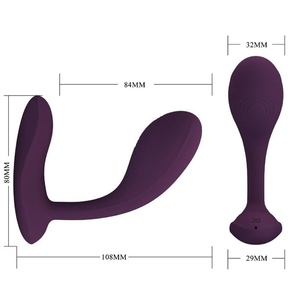 Vibrador Pretty Baird para Punto G con 12 vibraciones y app lila