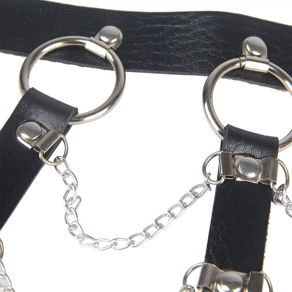 Subblime arnés de pecho cadenas cuero negro talla única