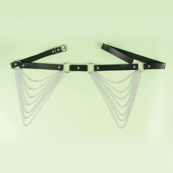 Subblime cinturón de cadenas cuero negro talla única