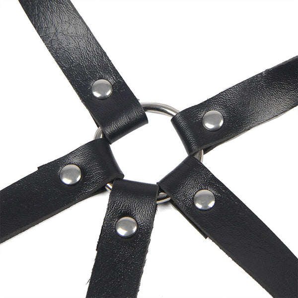 Subblime arnés de pecho anillas de cuero negro talla única