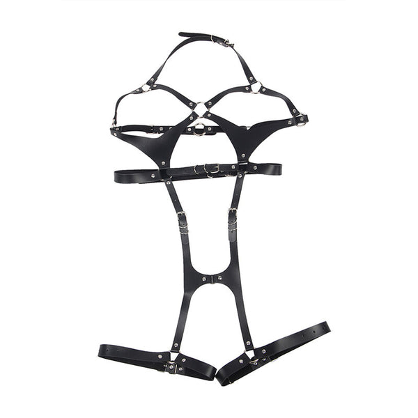 Subblime arnés cuerpo entero con hebillas cuero negro talla única