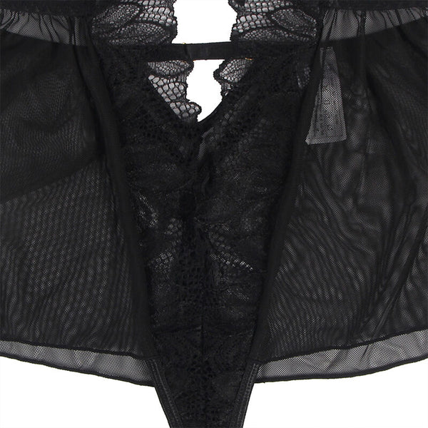 Subblime teddy cuello halter espalda descubierta encaje negro