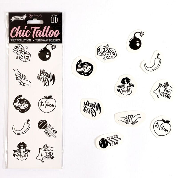 Secretplay set de 10 tattoos temporales spicy collection